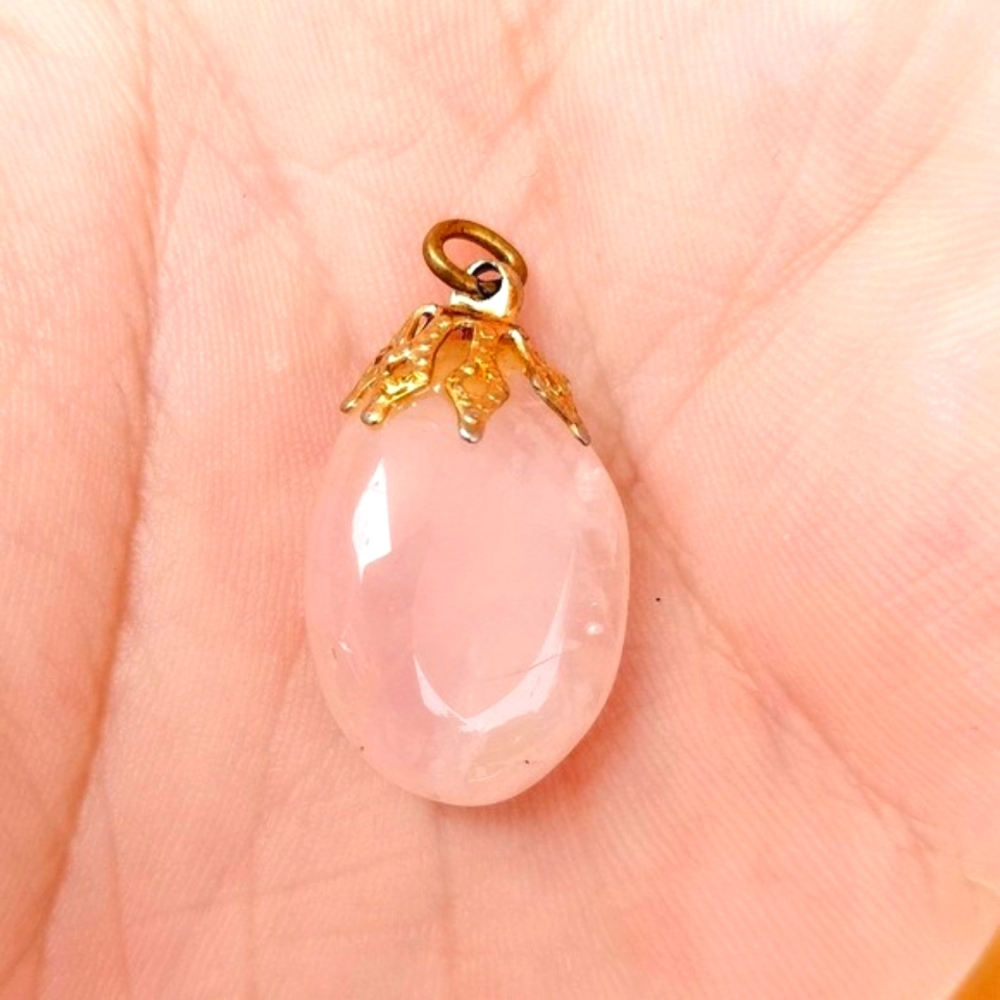 Pink Stone Gold Pendant Charm